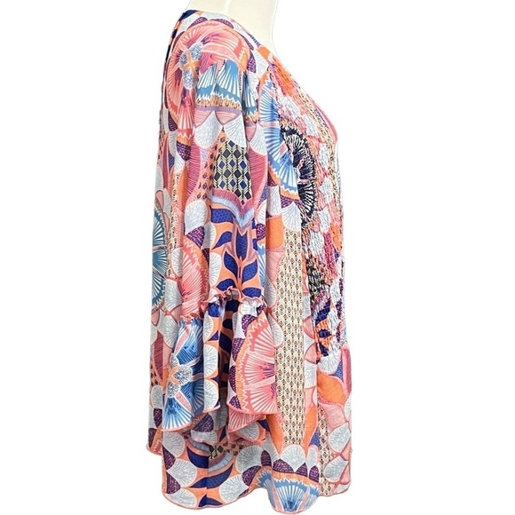 Vintage America Women’s Plus Size Boho Top with Bell Sleeves Size 3X - Picture 3 of 12